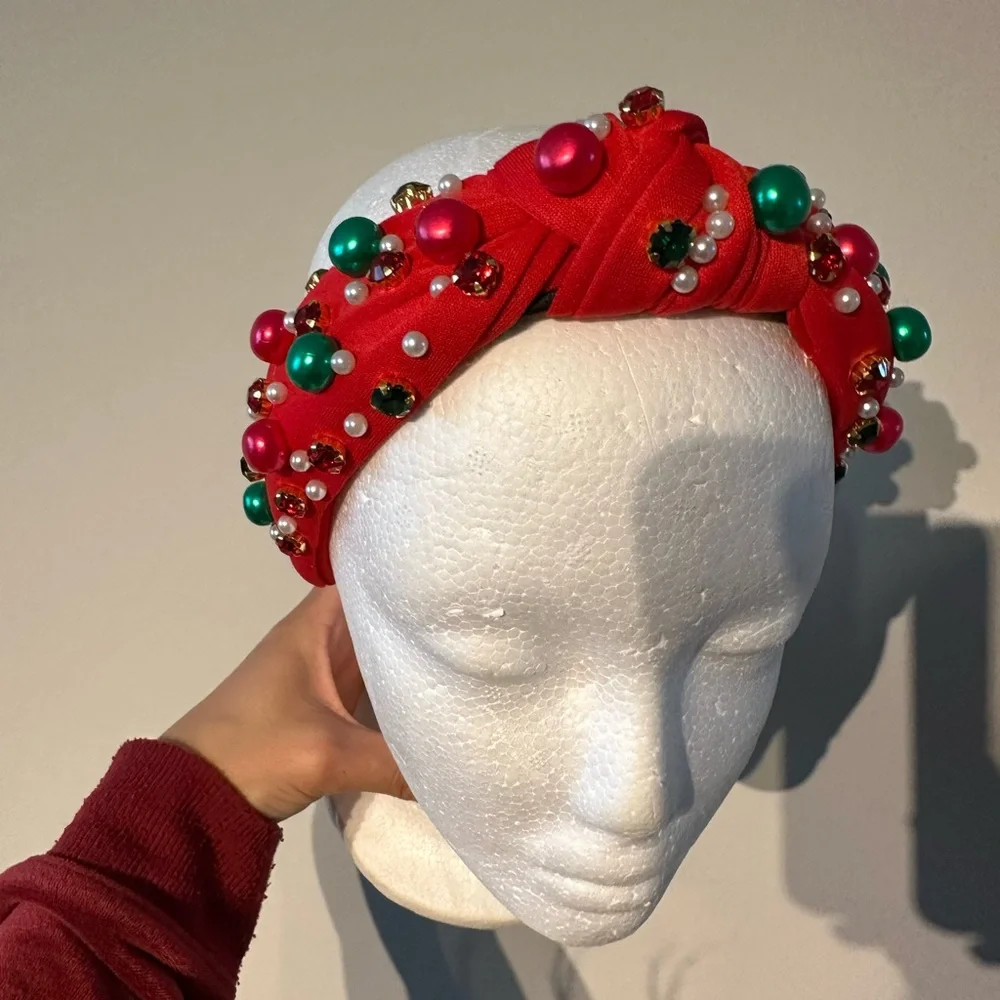 Red Embellished Headband - Picture 1 of 2